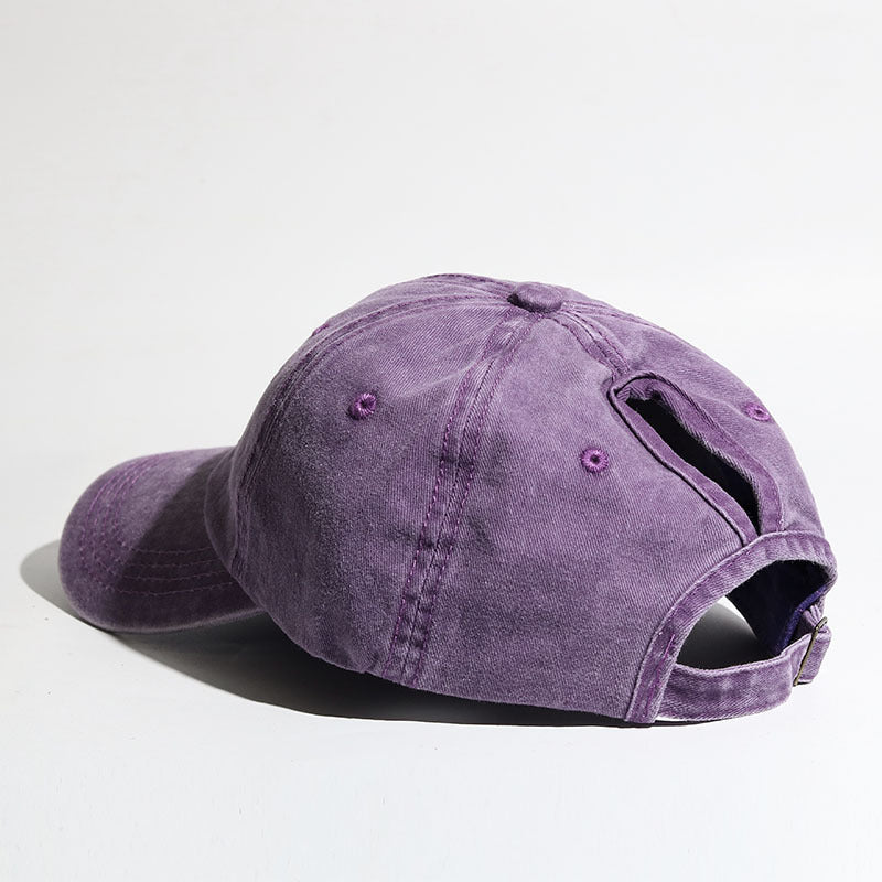 Wholesale Washed Ponytail Curved Brim Cotton Baseball Caps
